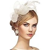 Zinniday Vintage Feather Derby Hats - 2026 Victoria Fascinators Attire Headwear, 1920s Kentucky Tea Party Hats for Women