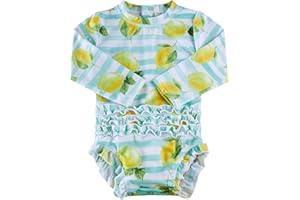 uideazone Baby/Toddler Girls Rash Guard Swimsuit Long Sleeve One Piece Swimwear UPF 50+ Sun Protection 0-24 Months