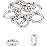 UNICRAFTABLE 10pcs Stainless Steel Spring Gate Rings Round Ring Springring Trigger Clasp Spring Snap Clip Hooks Metal Split Rings Keyring Buckle for Jewelry Making 20x3.5mm