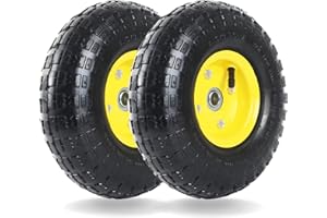 AR-PRO (2 Pack) 4.10/3.50-4 Tire and Wheel, Replacement 10-Inch Pneumatic Tire with 5/8" Bearings and 2.2" Offset Hub, Compat