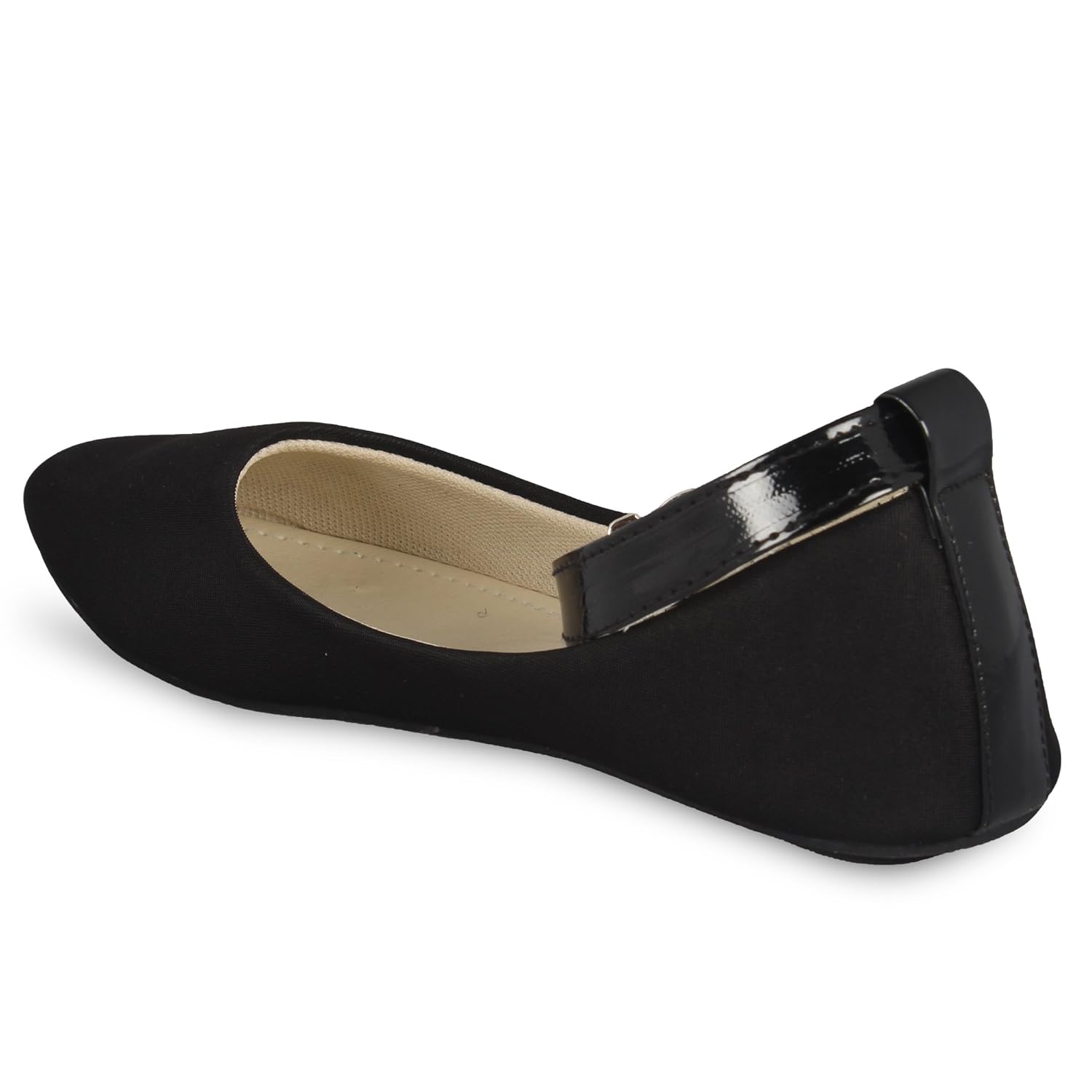 anand archies girl's black leather bellies
