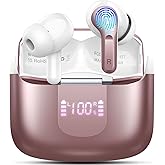 Wireless Earbuds, Bluetooth 5.3 Headphones 2025 NEW Ear Buds 40H Bass Stereo in-Ear Earphones ENC Noise Cancelling Earbuds with 4 HD Mic, USB-C LED Display IP7 Waterproof Sport Headset for Android iOS