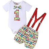 Laqualle Baby Boys Funny First Birthday Outfit Infant Boy 1st Cake Smash Clothes Bow Tie Pants Set
