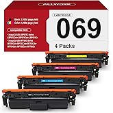069 Toner Cartridge 4 Pack (with Chip) Compatible Replacement for Canon 069 069 H Works for Canon Color ImageCLASS MF753Cdw MF751Cdw LBP674Cdw LBP674C MF750C Series Printer