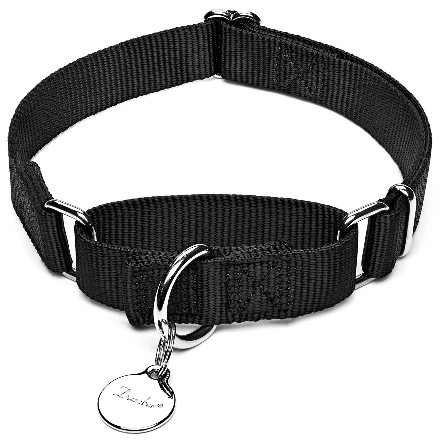 Dazzber Martingale Dog Collars - Heavy Duty Nylon Anti - Escape Pet Collar for Medium and Large Dogs - Walking Training Daily Use.(Large, Black) — image 1