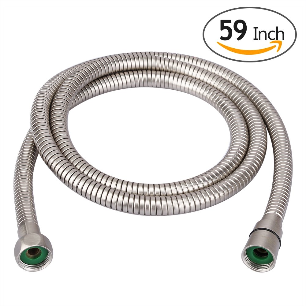 Brushed Nickel Shower Head Hose Handheld Extension Sprayer Replacement