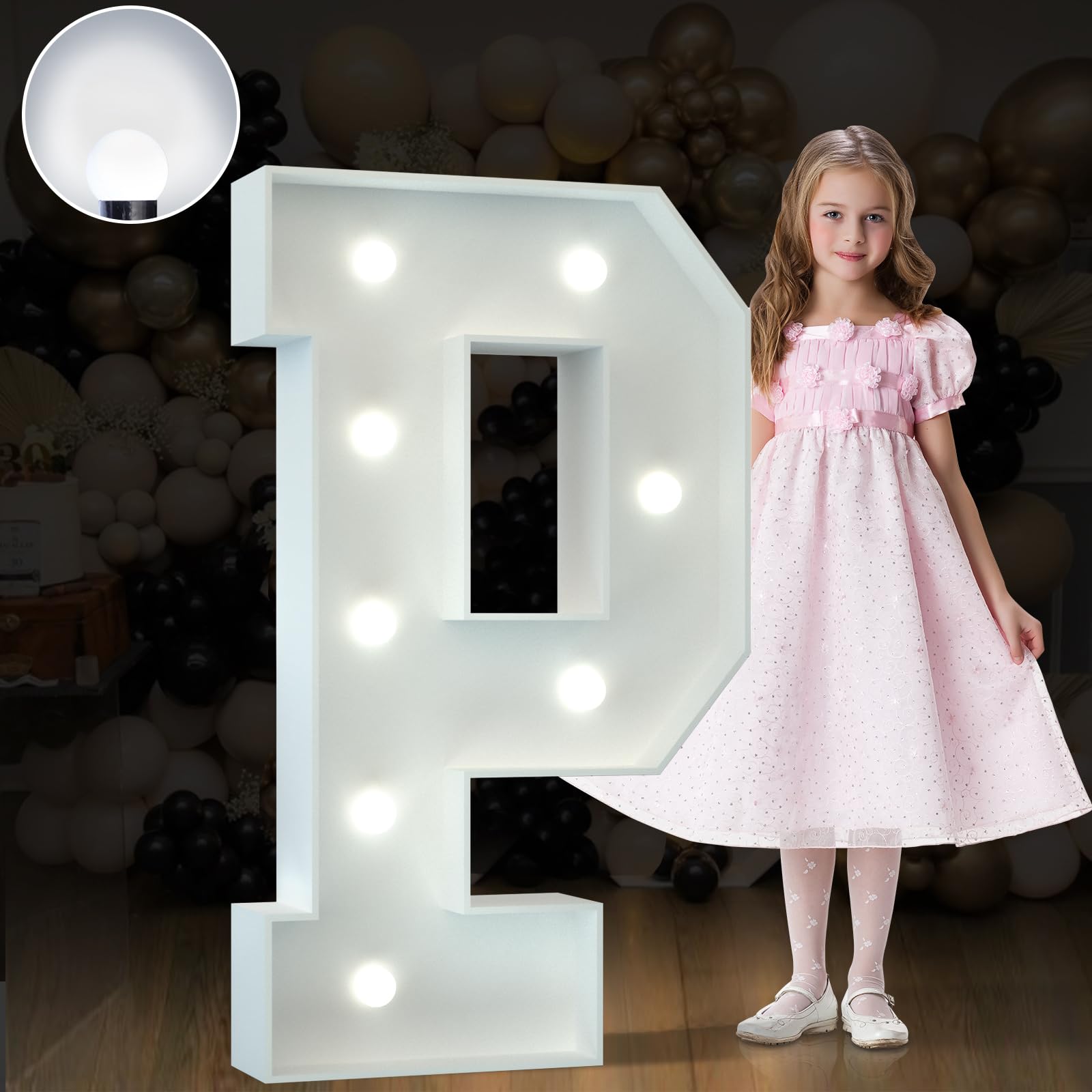 Photo 1 of Marquee Letters 3 Feet Tall Large Light Up Letters Baby Shower Decorations Wedding Engagement White Party Decorations Prom Sign Big Cardboard Backdrop P
