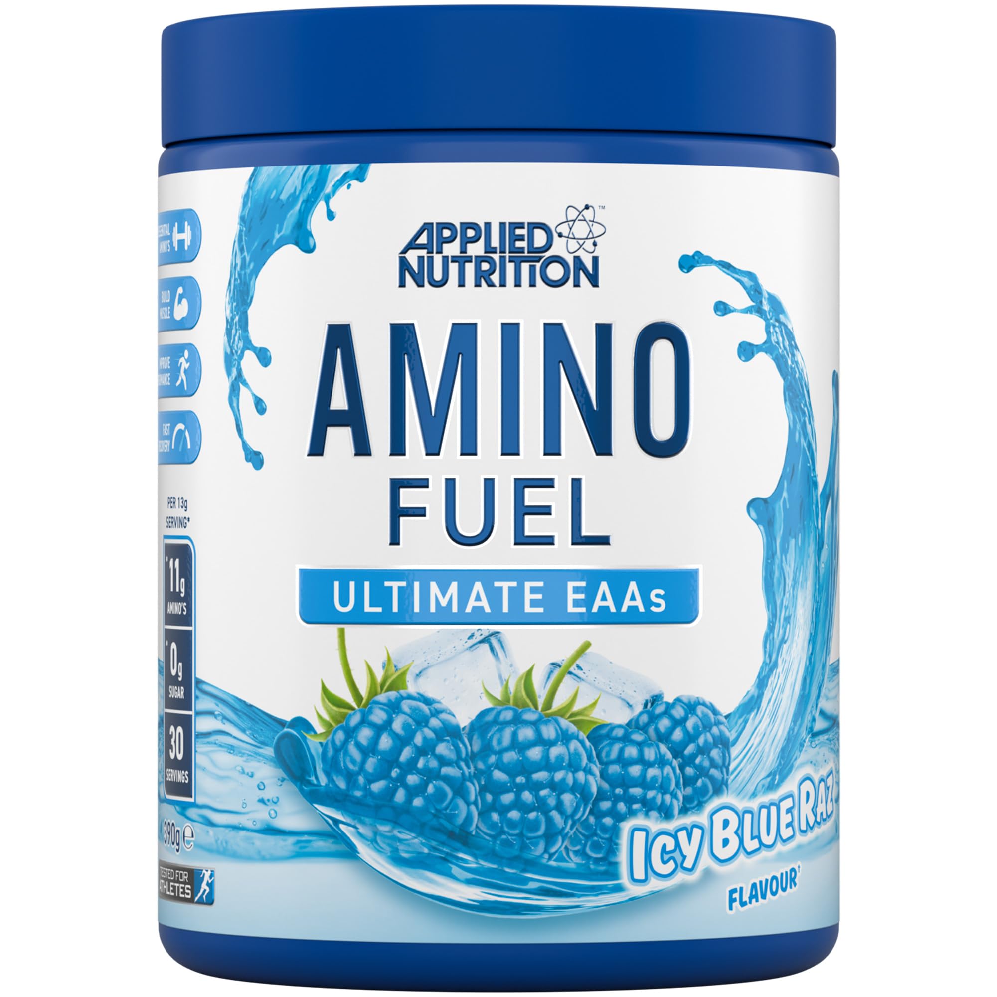 Applied Nutrition Essential Amino Acid (EAA) Powder Supplement Maximize Muscle Growth, ICY Blue Raz, 390 g