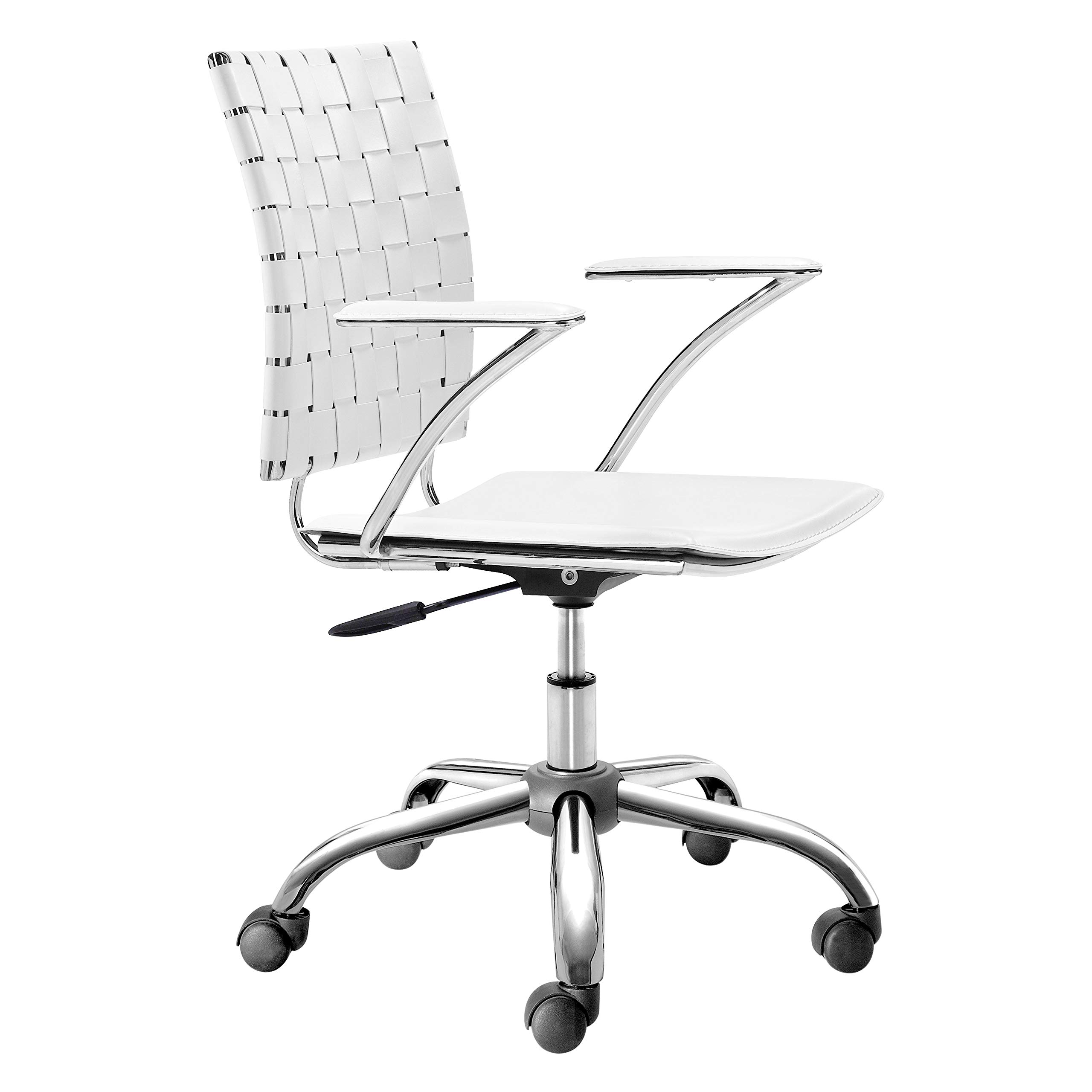 Zuo Modern Office Chair White Criss Cross, One Size