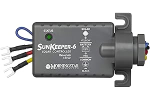 MORNINGSTAR CORPORATION Morningstar Sunkeeper 6A Solar Charge Controller for 12V Batteries, Outdoor Solar Panel Controller (IP65), Battery Controller Solar Controller 12V, Lowest Fail Rate Charge Controller for Oil Industry