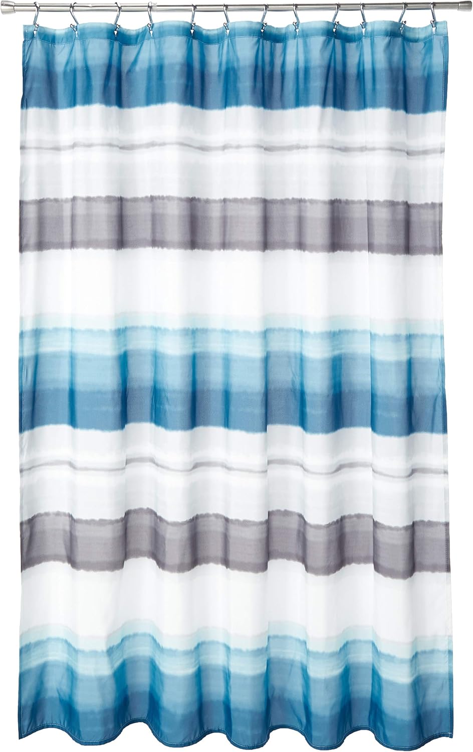 510 DESIGN Printed Elegant Bathroom Shower Curtain Ultra Soft and Modern Look 72x72 Indigo B07CGJMKQF