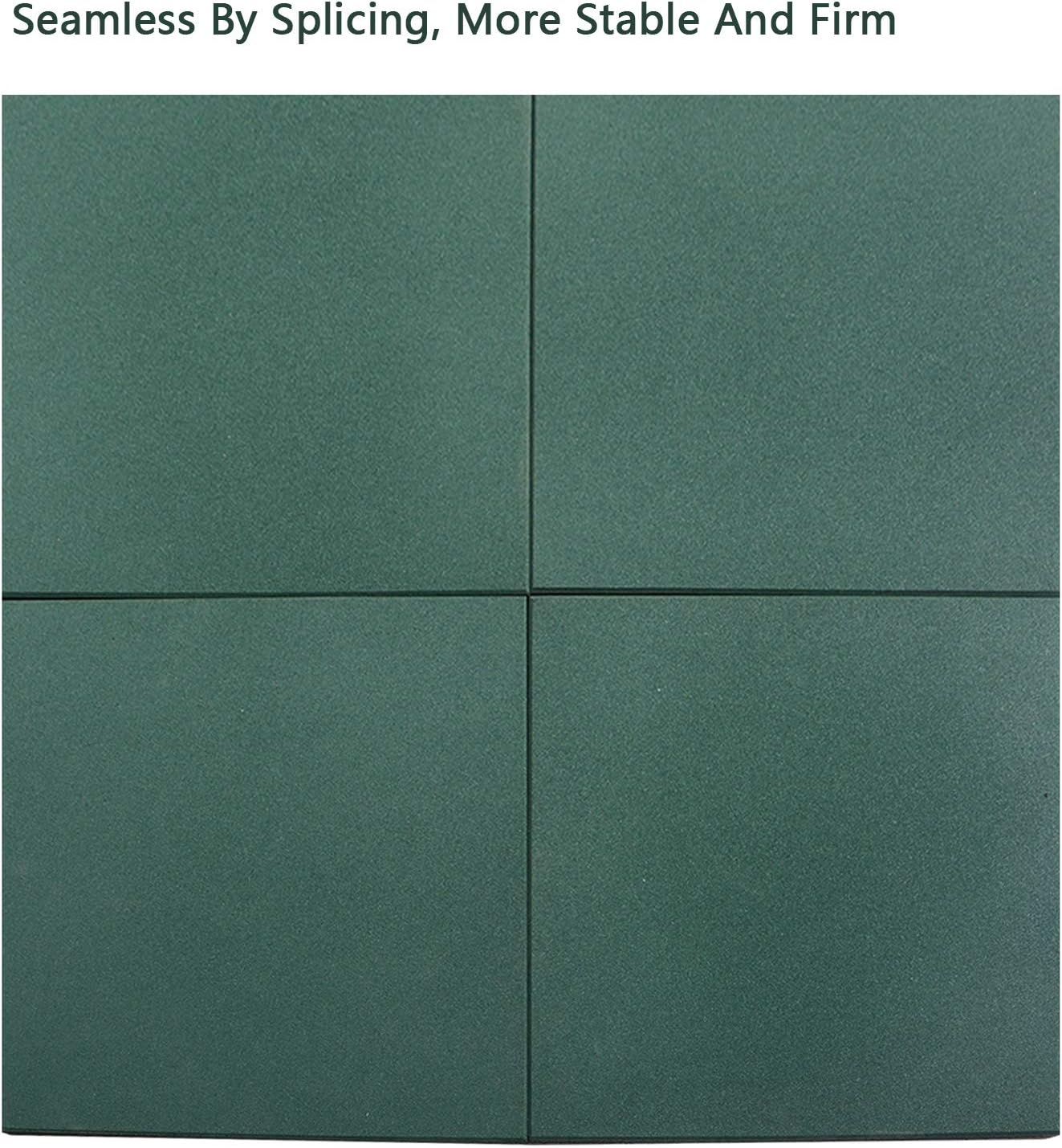 MYOYAY 4 Pack Eco-Sport Interlocking Tiles 20"x20"x1.2" Heavy Duty Rubber Tile Green Non-Slip Flooring Mat for Playground Park Gym Indoor and Outdoor, Cover 11.12 Sq.Ft: Sports & Outdoors