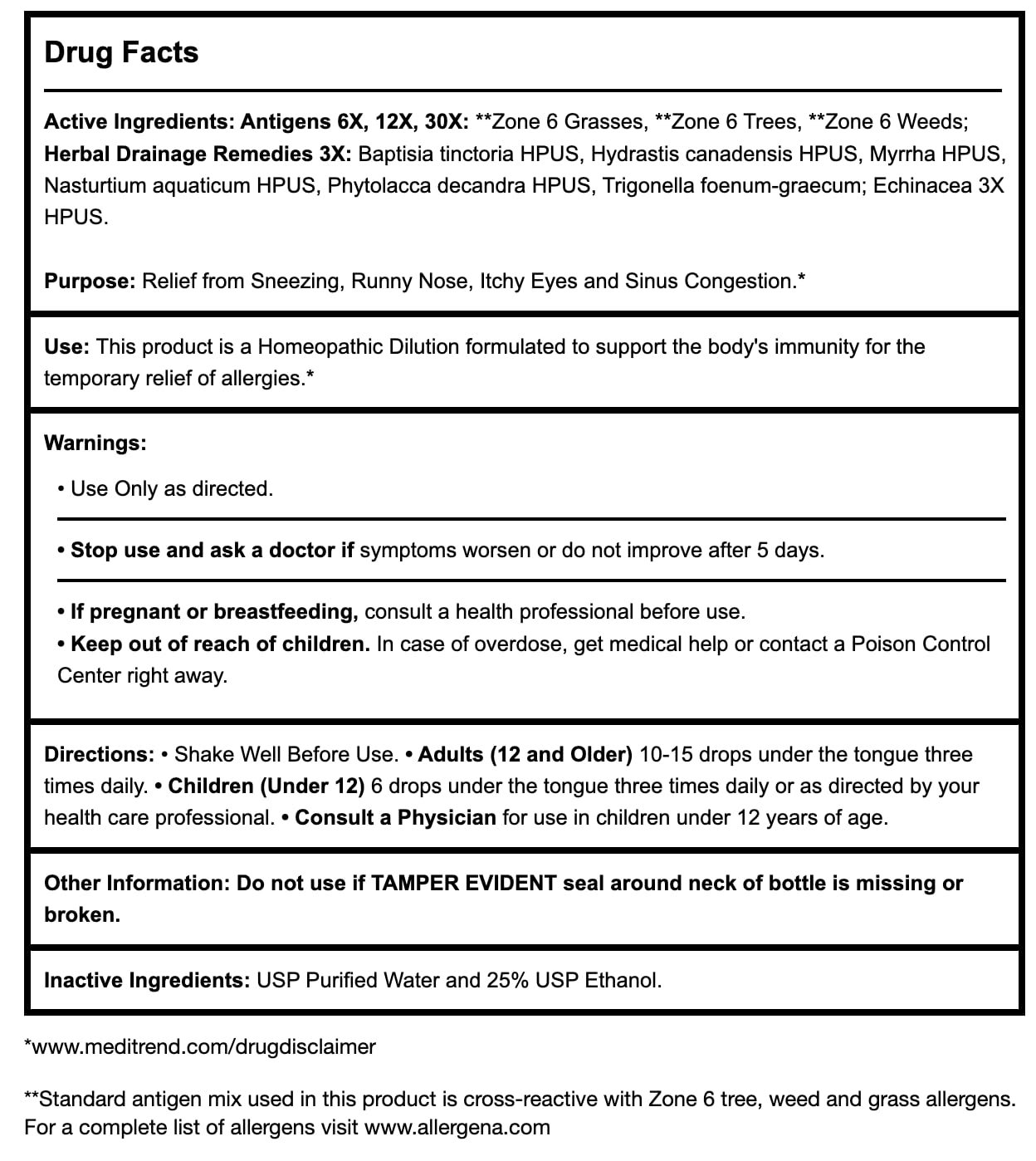 PROGENA - Allergena Zone 6 (2 FL Ounce)