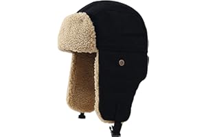 KEJEA Unisex Winter Warm Trapper Hats Women Windproof Men Fluffy Hunting Ski Ushanka Trooper Hat Faux Russian Hats with Ear Flaps