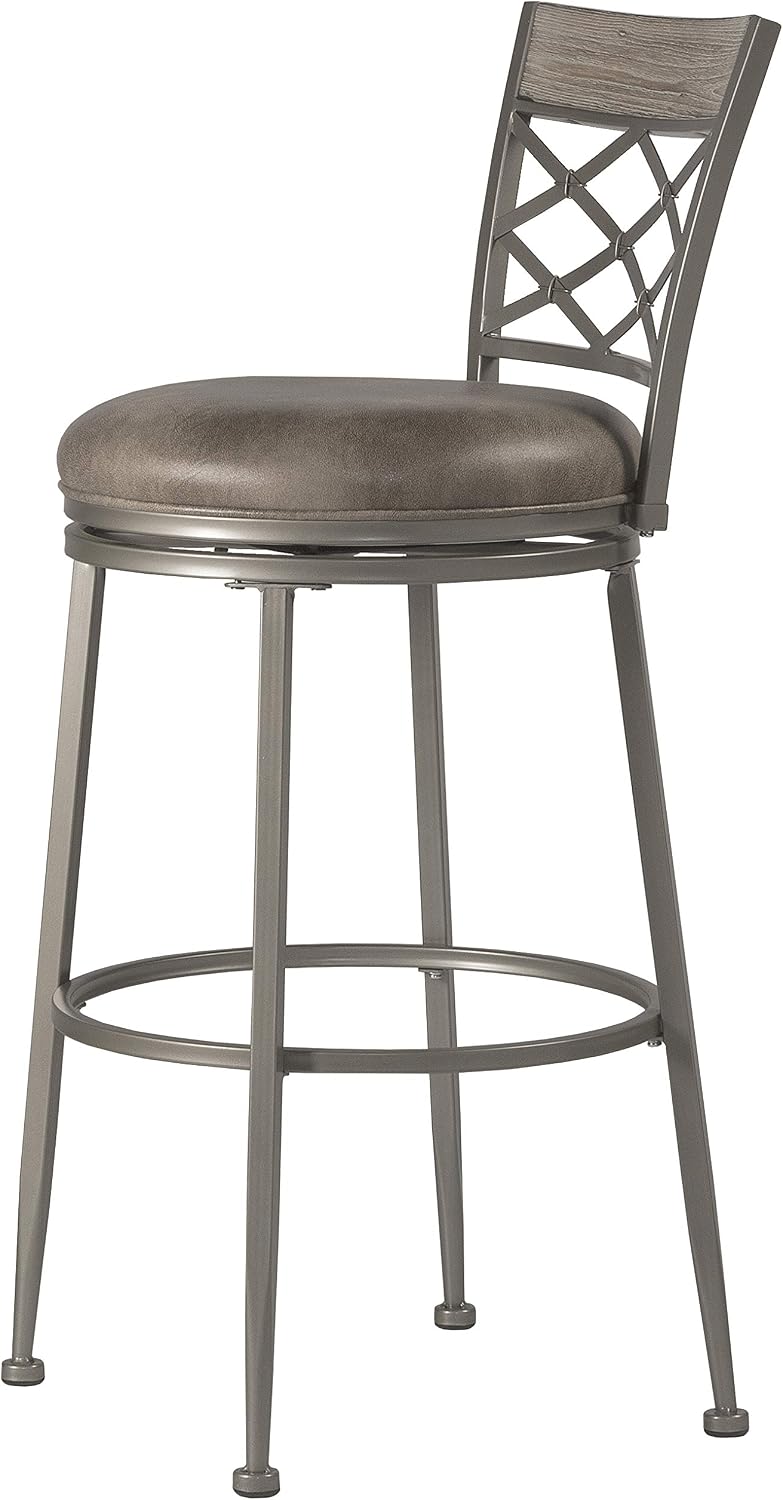Offer Hillsdale Hutchinson Swivel Bar Pewter Barstool Height Stool
