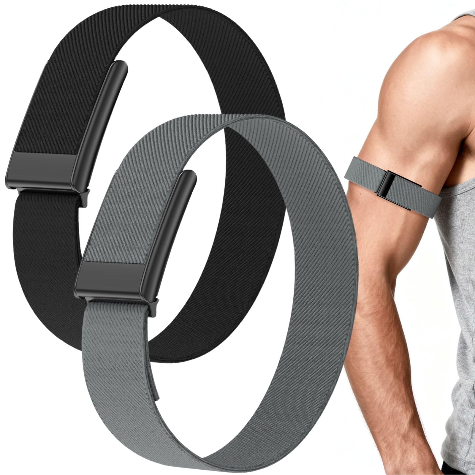 Vanet 2-Pack Nylon Straps Compatible for Whoop 5.0 Bicep Bands Peak, MG Life & One, Breathable Sport Elastic 5.0 Ankle/Arm Bands Fitness Training, Adjustable Replacement Strap Men Women, Not for Gen 4