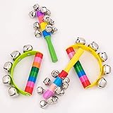 Whaline 4pcs Hand Jingle Bells Hand Sleigh Bells