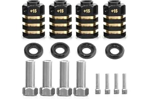 RCJUMPANT 4PCS 12mm Wheel Hubs Hex Pins Adapter-Heavy Duty Brass (8/10/15/20mm) for TRAXXAS TRX4 TRX6 1/10 RC Crawler Car Upgrade Parts (20mm(Extended 15mm))