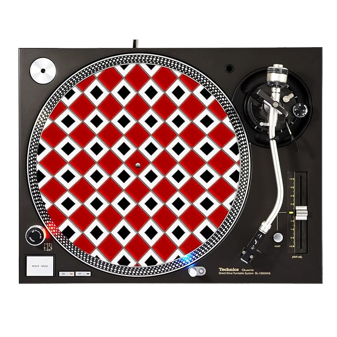 Red White Checkerboard DJ Turntable Slipmat Musical