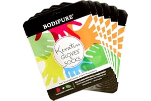 Bodipure Keratin Gloves and Socks Combo 6 Pack – Anti-Aging Moisturizing Gloves and Socks for Dry Hands and Cracked Heels - Natural Ingredients - 6 Pairs Each