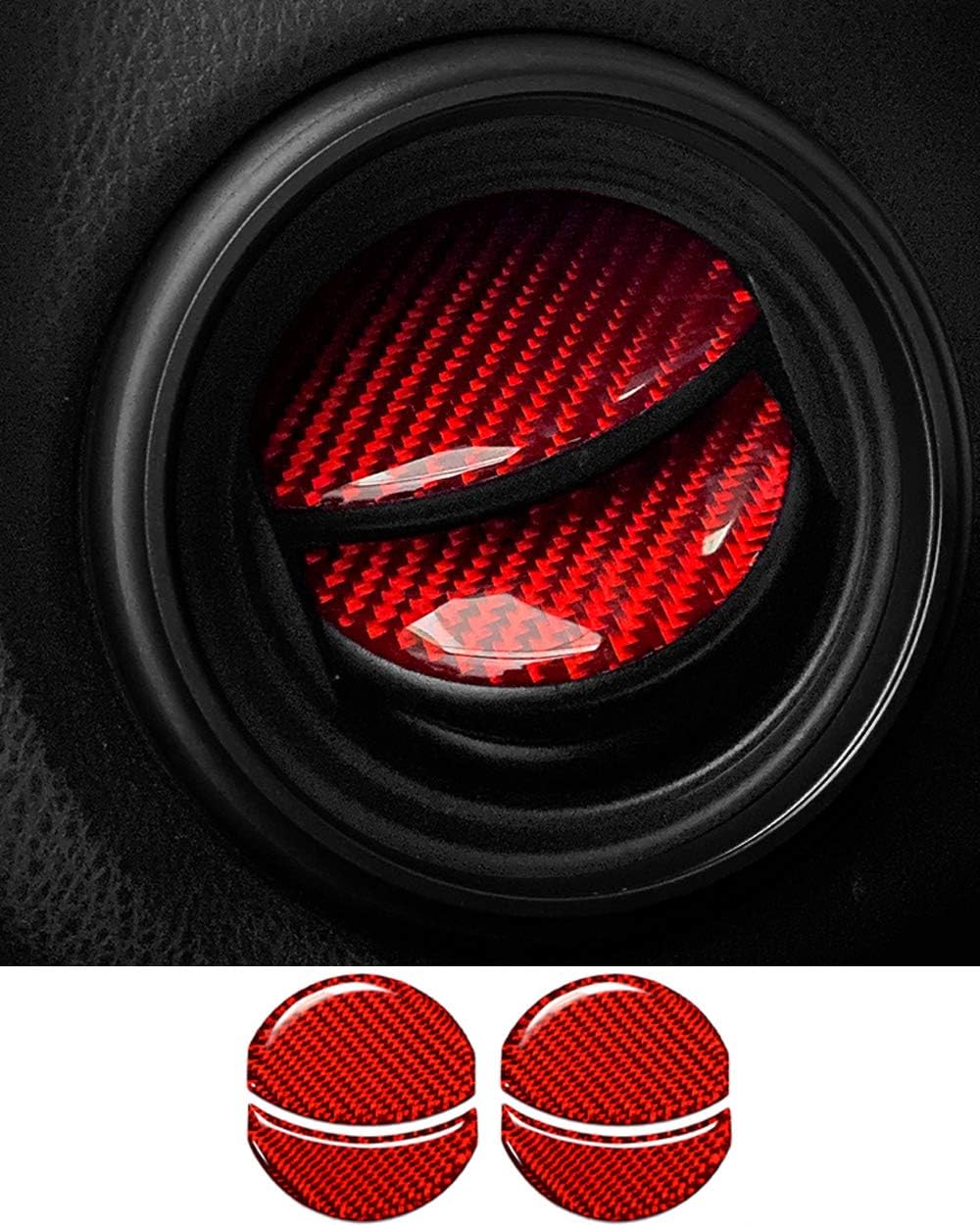 GZXinWei Carbon Fiber Side Air Outlet Dashboard Conditioning Vent Cover Auto Interior Car Sticker
