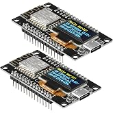 FORIOT 2Pcs ESP8266 Development Board with 0.96-Inch OLED Color Display, Type-C to Serial Port CH340 Driver NodeMCU ESP-12E Module Pin Header Soldered for Ar-DUI-no IDE