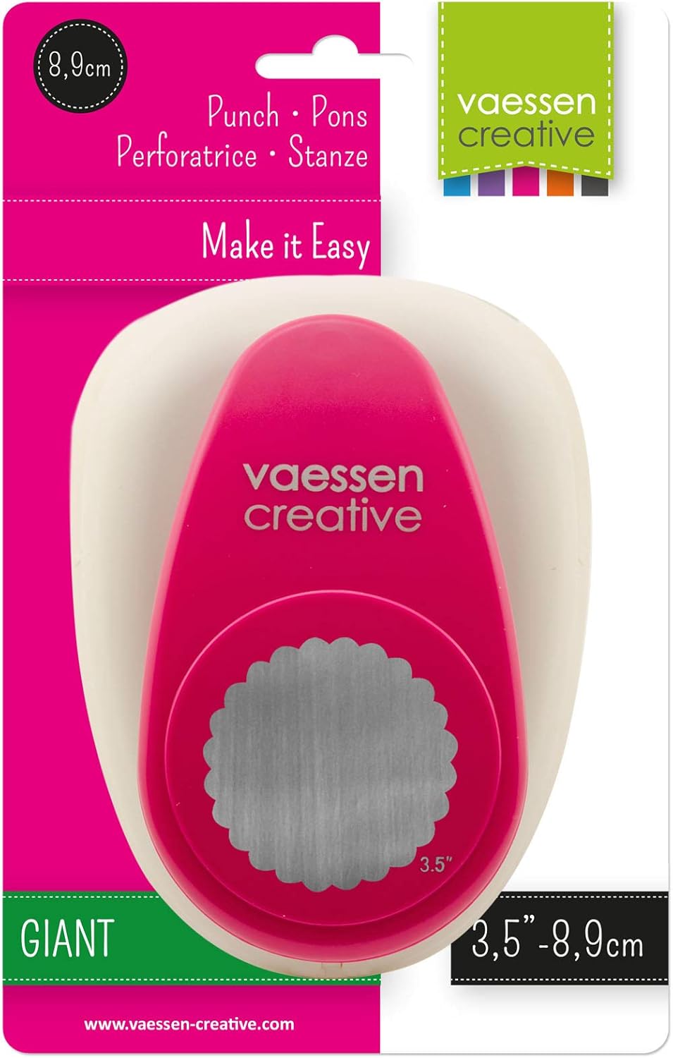 Vaessen Creative Craft Paper Punch - Circle - diameter 8,9 cm - Circle Cutter for Crafting and Card Making - Image 5