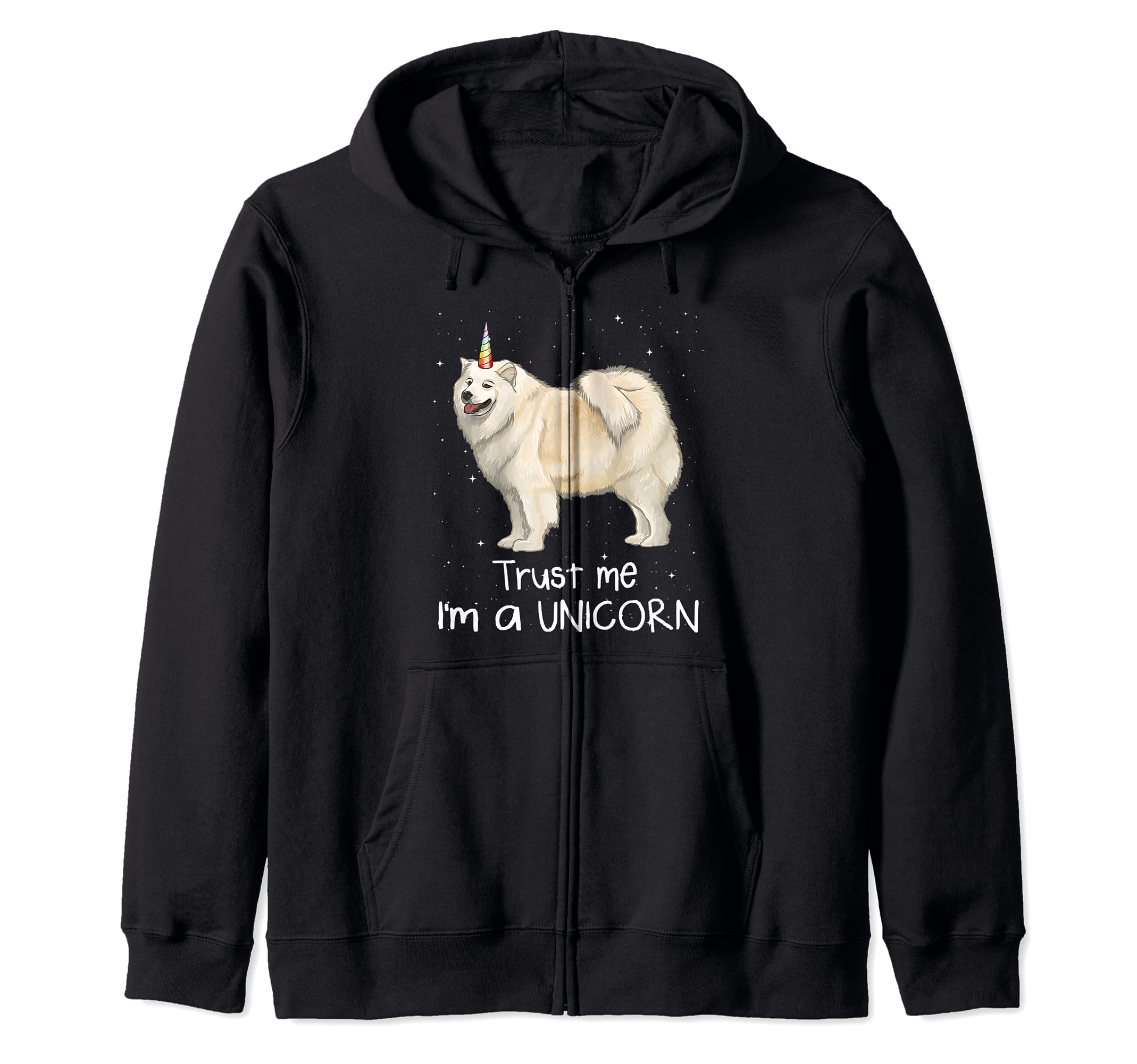 Funny Samoyed Trust Me I'm A Unicorn Dog Zip Hoodie