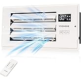 VIVOHOME 4'' x 10'' Opening Register Booster Fan with Adjustable Wind Direction Louver, Smart Intelligent Thermostat & 10-Speed Remote Control - 11.4" x 5.5" Vent Cover for Room, Floor, Wall - White