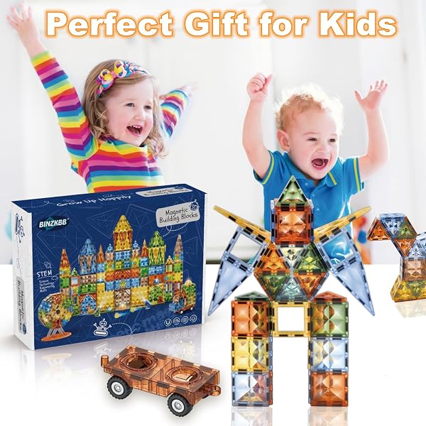 BINZKBB MAGNETIC TILES BUILDING BLOCKS,LIGHTED 3D CLEAR EDUCATIONAL STEM CONSTRUCTION SET,PRESCHOOL SENSORY MAGNET DINOSAUR CREATIVITY TOYS FOR KIDS AGE 3 4 5 6 8+ YEARS OLD GIRLS BOYS TODDLERS