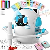 Drawing Robot for Kids with Camera Recognition, Smart Drawing Robot for Kids 3-8, Interactive Educational Drawing Machine with 150 Cards & 12 Colorful Pens, Christmas Birthday Gifts for kids Ages 3+