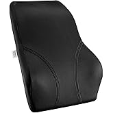 Mount-It! Office Chair Cushion, Lumbar Support Pillow for Office Chair, Back Support Pillow for Desk Chair, Gaming, Home or Car with Memory Foam Filling, Relief Back Pain Improve Posture, Black Large