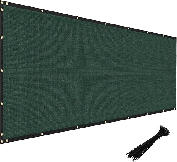Windscreen4less Privacy Fence Screen 6'x50' Heavy Duty Windscreen Fencing Mesh Fabric Shade Cover for Outdoor Wall Garden Yard Pool Deck, Green
