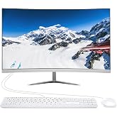 ALNERUZL All-in-One Desktop Computer PC, 24&rdquo; FHD Curved Display Monitor I7 Quad-Core Desktop, 16G Ram 512G SSD, WiFi Bluetooth for Home Business Office Gaming