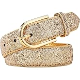 NONGFUGE Fashion Sparkly PU Leather Waist Belts for Women Formal Dresses Jeans