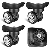 Abaodam Luggage Wheels Replacement Kit, 4 Pack Universal Swivel Wheels for Suitcase Repair, Smooth Rolling Caster Replacement Parts for Travel Luggage
