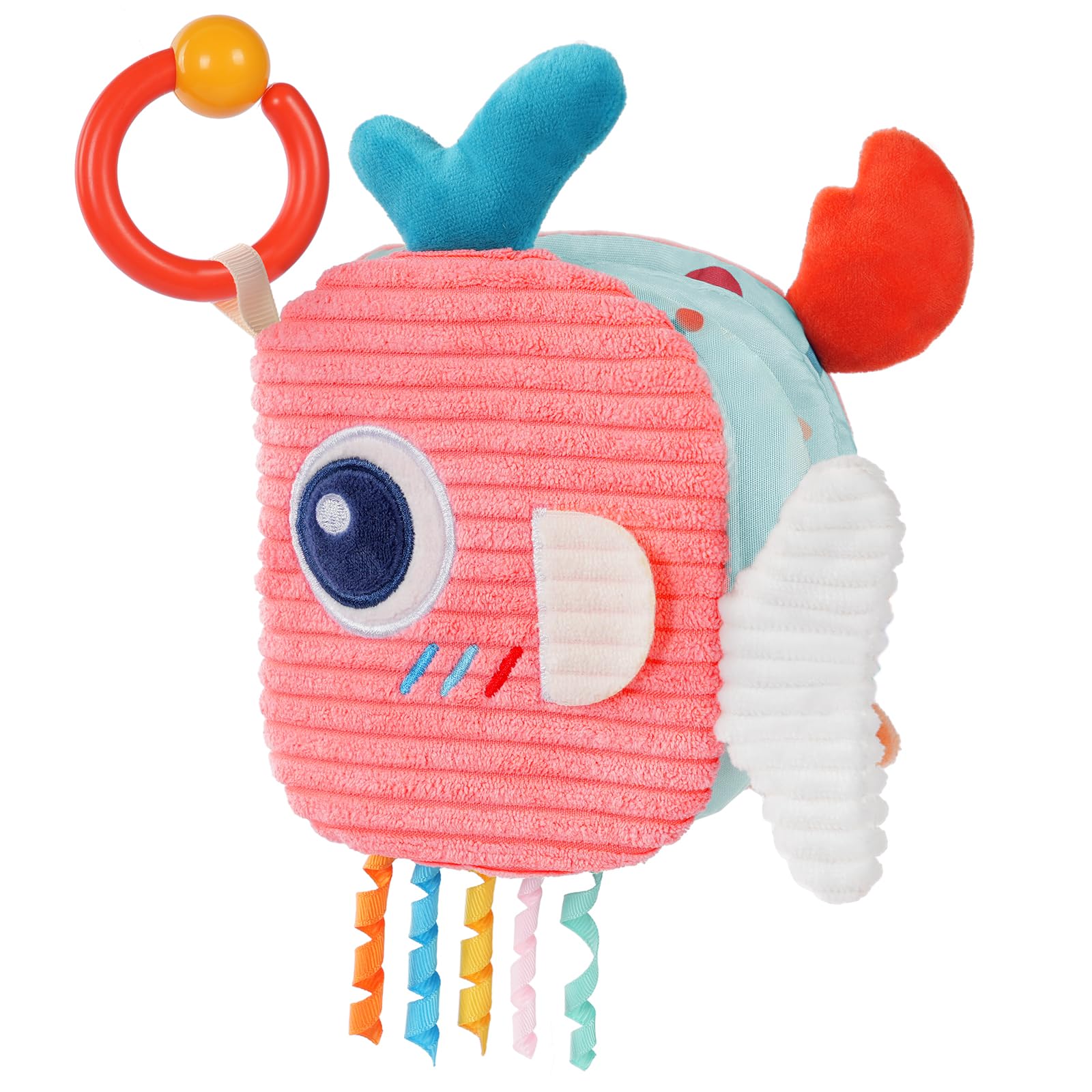 Baby Soft book, Cloth Quiet Whale Tails Sensory Safe Nontoxic Early Learning First Books (Whale)