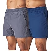 Men's 5 Inch Swim Trunk's with Liner 2 Pack Mens Stretch Quick Dry Beach Shorts Swimming Trunks & Bathing Suits for Men
