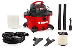 CRAFTSMAN CMXEVBE17594 12 Gallon 6.0 Peak HP Wet Dry Vac, Portable Shop Vacuum Wet and Dry with Filter, Dust Bag, Hose and Attachments for Home Projects & Renovations