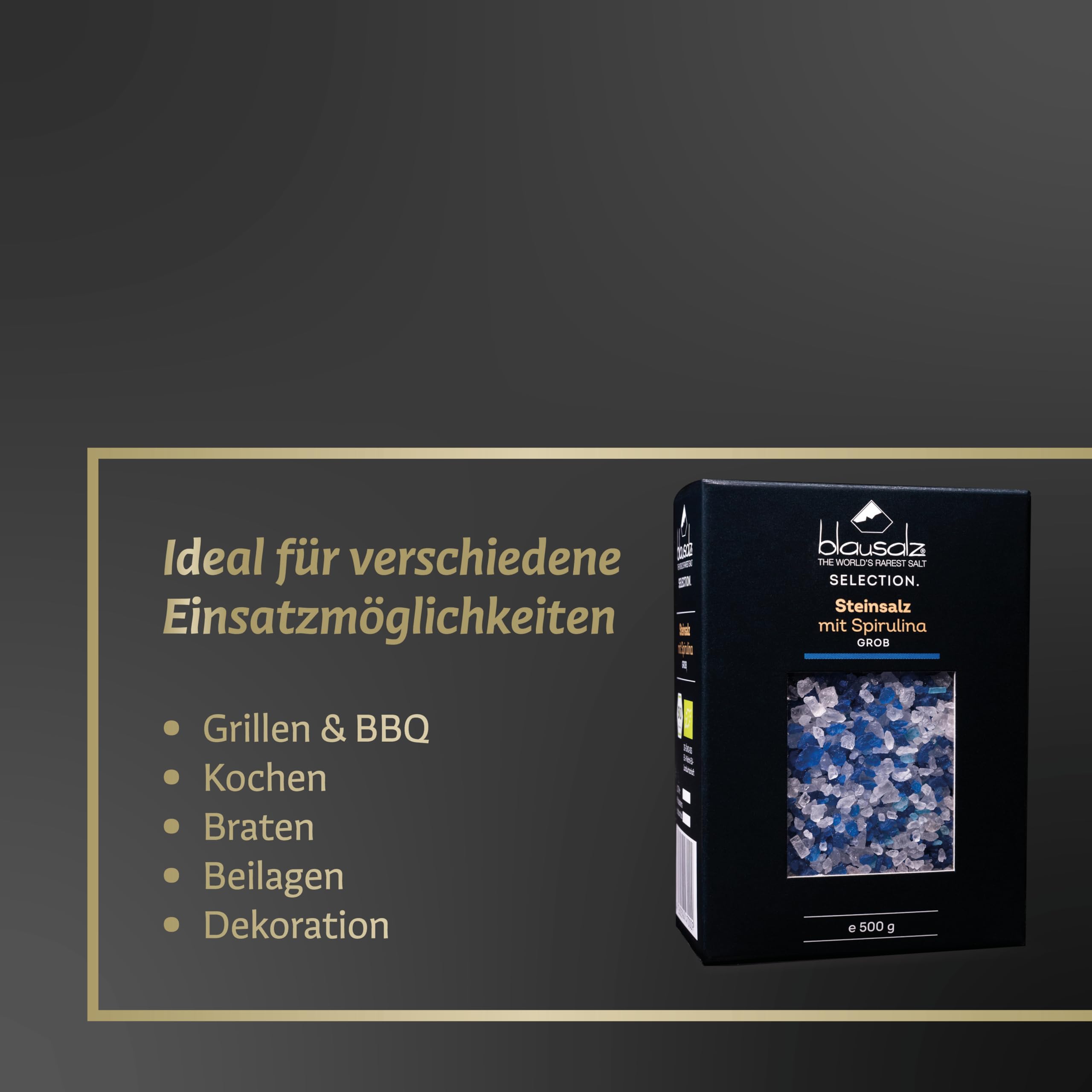Blausalz Gourmet - 500 g - grobes Salz zum Würzen und Verfeinern – blaues Steinsalz aus Deutschland 3