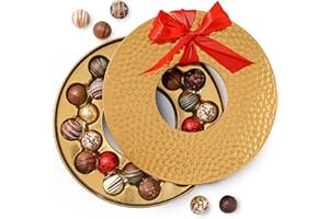Christmas Chocolate Gift Basket Wreath Tin – Festive Truffle Box for Men Women Families Corporate –Bonnie and Pop