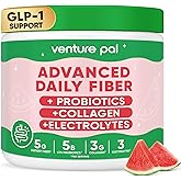 Venture Pal 6-in-1 Fiber Powder Supplement – GLP-1, Gut & Digestive Support with Acacia Fiber, Prebiotic & Probiotics, Collagen & Electrolytes, No Bloat or Constipation, Sugar Free, Non-GMO