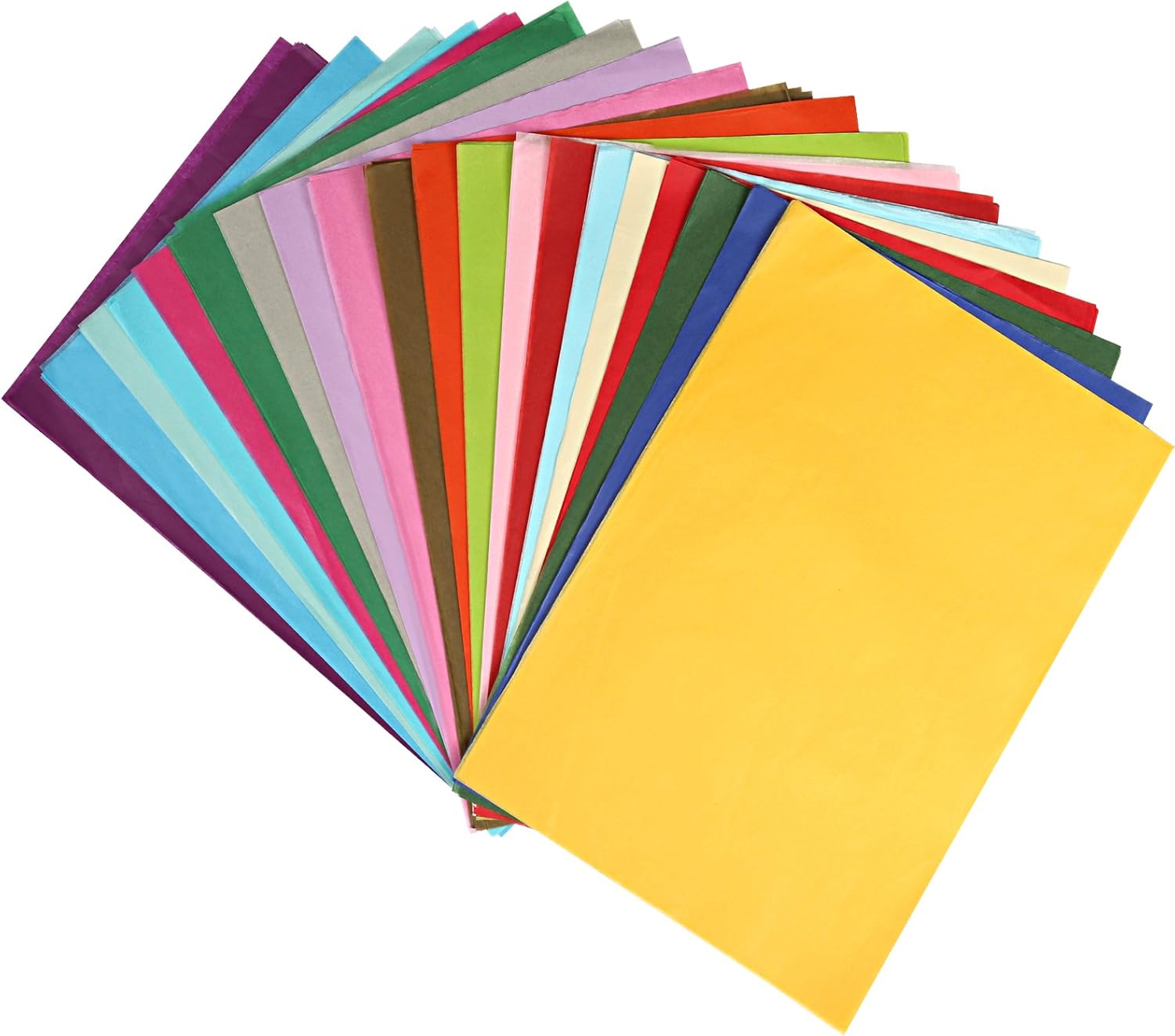 Naler 200 Sheets Assorted Colors Art Tissue Paper for DIY Crafts Decorative Tissue Paper Flower Pom Pom, 20 Colors, 8"X11"