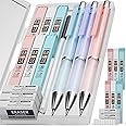 Nicpro 3PCS Pastel Mechanical Pencil Set, 0.9 Mechanical Pencil with 6 Tubes HB Lead 0.9mm, 3PCS Eraser & 9PCS Eraser Refill, Cute School Supplies for Writing, Sketching, Drafting-With Case
