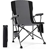 Camping Chair for Adults,Portable Folding Lawn Chair for Outside,Heavy Duty Camping Chair Support up to 330lbs,Collapsible Outdoor Chair with Cup Holder(Grey)