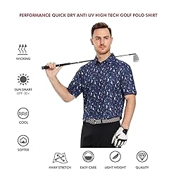 Men's Golf Shirts Dry Fit Short Sleeve Print