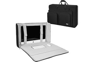 WELIDAY Monitor Carrying Case, Padded Monitor Travel Case, Multi-pocket Monitor Bag for Transporting Screens, Monitors and TVs
