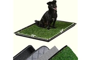 MEEXPAWS Dog Grass Pee Pads for Dogs with Tray | Large 34×23 in | Urine-Proof Dog Artificial Grass Pads |Washable Pee Pad| Rapid Drainage | Indoor Dog Litter Box (Large-Washable Pad)