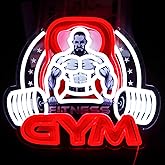 WittyRhE Gym Neon signs Fitness Neon Lights for Home,Bedroom,Sports-themed Spaces,Club,Party Gift Art for Boys Girls Sports Fans- 14.1 x 12.2IN-USB Powered-Acrylic