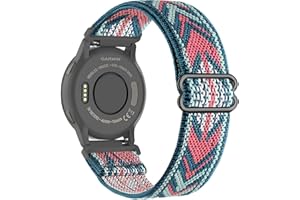 Tovimall 18mm Stretchy Nylon Watch Bands Compatible with Garmin Vivoactive Venu 2S/Venu 3S/Vivomove 3S/4S/Forerunner 265S/255S/255S Music